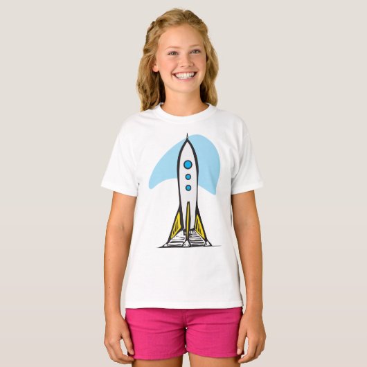 Rocketship Ready for Launch T-Shirt (Voorkant volledig)