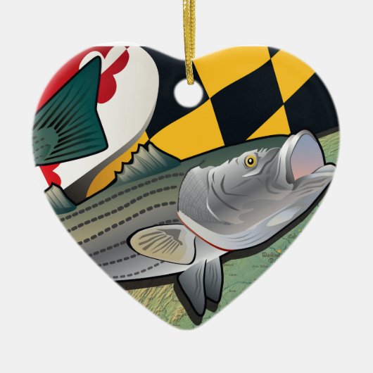 Rockfish van de burger van Maryland Keramisch Ornament (Voorkant)