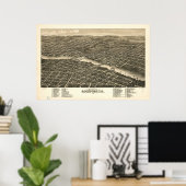 Rockford Illinois 1880 Antiek Panoramic Map Poster (Thuiskantoor)