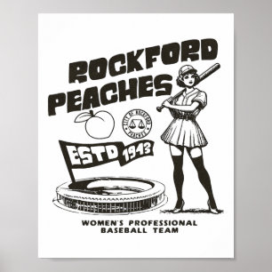 Rockford Peaches Vrouwen Bysebyll Team 1943 - Kopi Poster