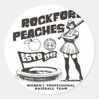 Rockford Peaches Women's Bysebyll Team 1943 -  Ronde Sticker