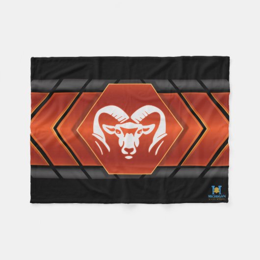 Rockford Rams #2 Fleece Deken (Voorkant (Horizontaal))