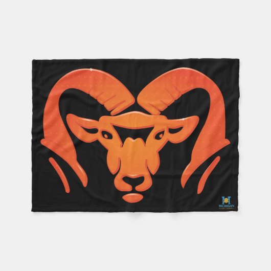 Rockford Rams #4 Fleece Blanket Deken (Voorkant (Horizontaal))