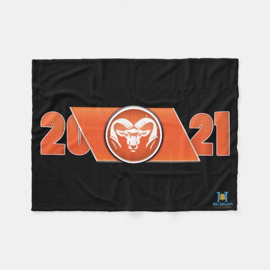 Rockford Rams #5 Fleece Deken (Voorkant (Horizontaal))