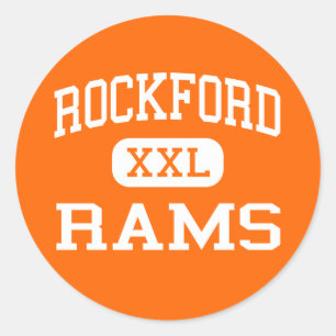 Rockford - Rams - High School - Rockford Michigan Ronde Sticker