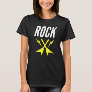 Rockgitaar bliksemschichten om aan te rocken t-shirt
