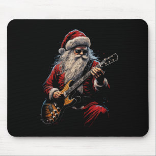 Rockgitaar Kerstman speelt gitaar - Grappige Kerst Muismat