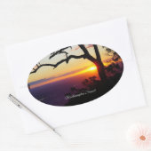 Rockhampton-zonsondergang Ovale Sticker (Envelop)