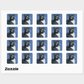 Rockhopper Penguin (Eudyptes chrysocome) Vierkante Sticker (Vel)