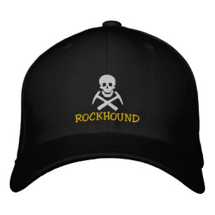 Rockhound Skull and Cross Picks geborduurd Pet