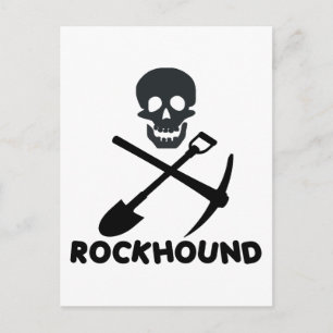 Rockhound Skull Cross Shovel and Pick Briefkaart