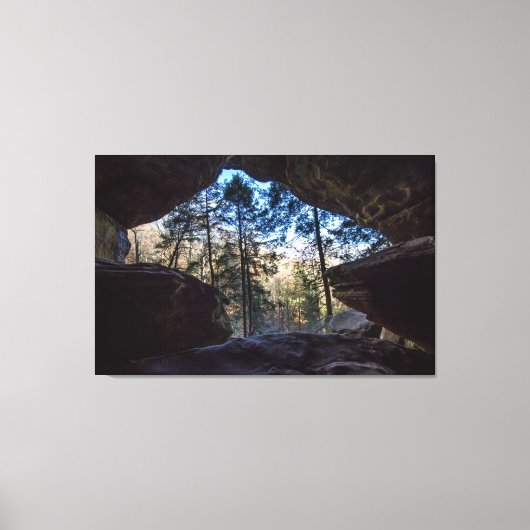 Rockhouse, Hocking Hills State Park, Ohio Canvas Afdruk (Voorkant)