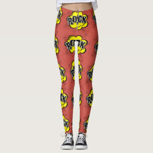 Rockillustratie met komische stijl leggings