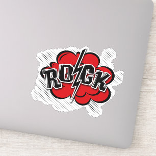 Rockillustratie met komische stijl sticker