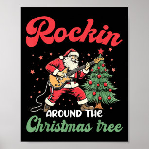 Rockin Around Christmas Tree Rock Muziekgitaar XMA Poster