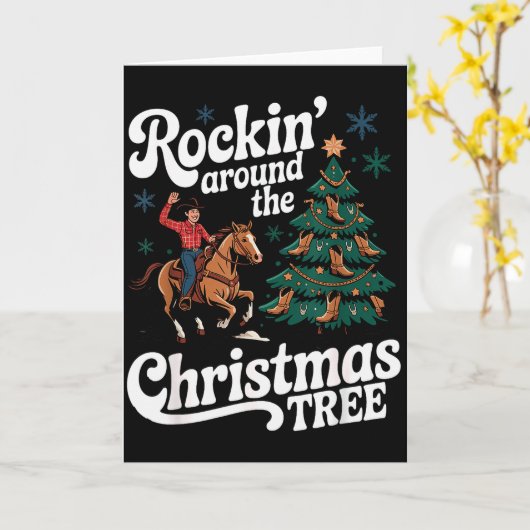 Rockin’ Around The Cowboy Christmas Tree Western X Kaart (Gele Bloem)