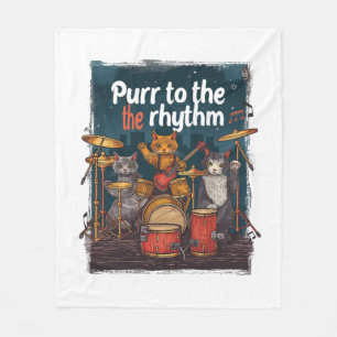 Rockin' Cat Band Fleece Deken