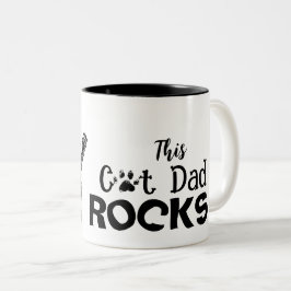 Rockin' Cat Dad Mug Tweekleurige Koffiemok