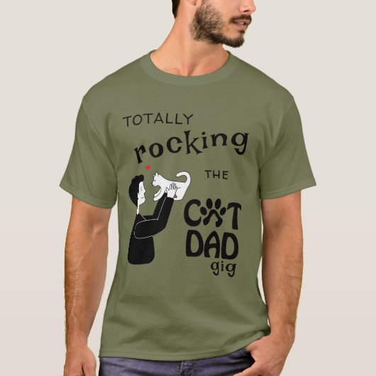 Rockin' Cat Dad T-shirt (Voorkant)