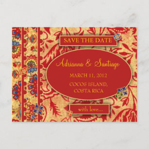 ROCKIN'  COSTA RICAN FLORAL BEWAREN DE DATUM AANKONDIGINGSKAART