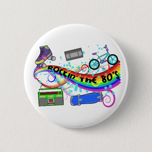 Rockin de 80's ronde button 5,7 cm (Voorkant)