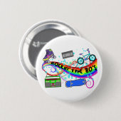 Rockin de 80's ronde button 5,7 cm (Voorkant /achterkant)