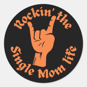 ROCKIN' DE ENKELE MOMENTEEL LEVENSVINK grappige mo Ronde Sticker