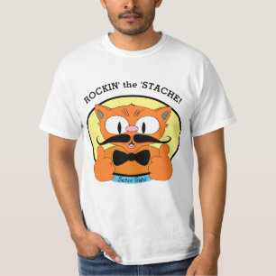 Rockin' de 'Stache! Señor Gato™ Cartoon Kat T-shirt