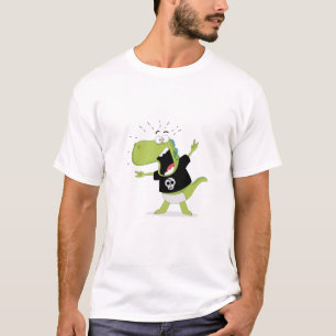 Rockin 'Dino – Grappige Heavy Metal T-Rex Cartoon T-shirt