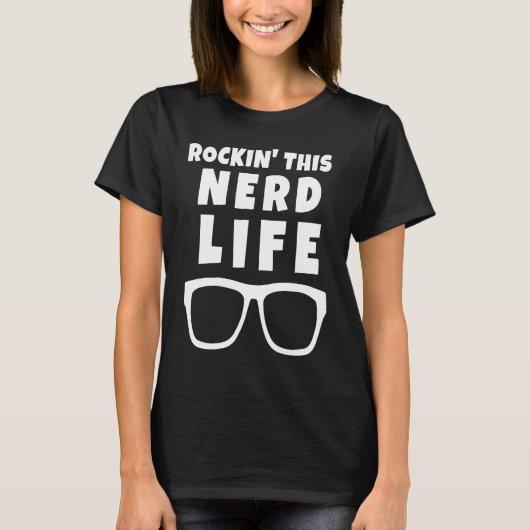 Rockin Dit nerd Life Funny Geek Nerd Glasses Cos T-shirt (Voorkant)
