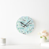 Rockin Fifties Pattern Nostalgia Fun Design Ronde Klok (Huis)
