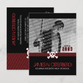 Rockin' Graduation Party Invitation Carte postale (Devant / Derrière)