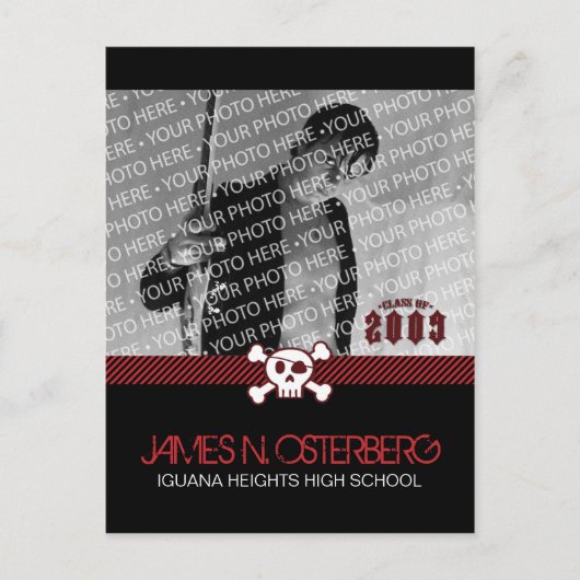 Rockin' Graduation Party Invitation Carte postale (Devant)