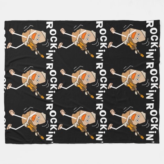 Rockin' Guitar Fleece Deken (Voorkant (Horizontaal))