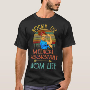 Rockin het medisch assistent-moederleven vintage s t-shirt