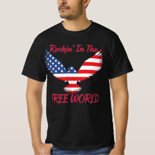 Rockin' in de vrije wereld Amerikaanse adelaar VS T-shirt