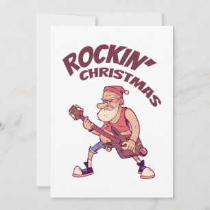 Rockin Kerstmis, kerstmis met Guitar Invita Bedankkaart