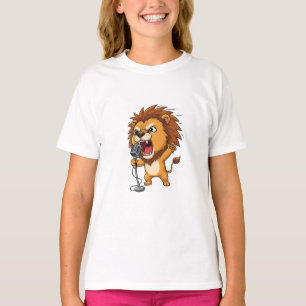 Rockin Leeuw Microfoon Kids T-shirt