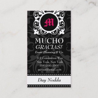 ROCKIN' MUCHO MONOGRAM BLACK VISITEKAARTJE