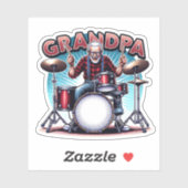 Rockin' opa spelen drums sticker (Vel)
