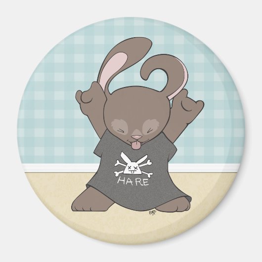 Rockin out Bunny Magnet Magneet (Voorkant)