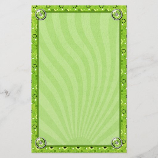 Rockin Retro Lime Groen Decorated Design Briefpapier (Voorkant)