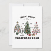 Rockin rond de kerstboom kaart (Voorkant)