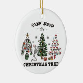 Rockin rond de kerstboom keramisch ornament (Rechts)