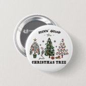 Rockin rond de kerstboom ronde button 5,7 cm (Voorkant /achterkant)