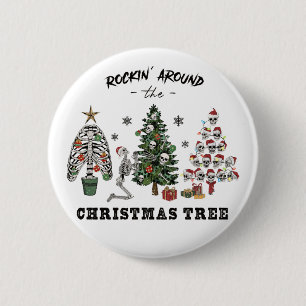 Rockin rond de kerstboom ronde button 5,7 cm
