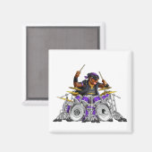 Rockin' Rottie Drummer Magneet (Voorkant / Achterkant)