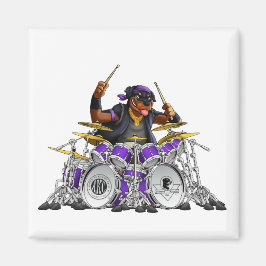 Rockin' Rottie Drummer Magneet