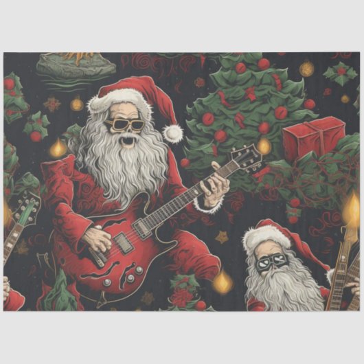 Rockin' Santa Tissue Paper Tissuepapier (Voorkant)
