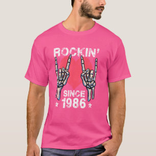 Rockin sinds 1986 Rock&Roll Verjaardag Retro Rock T-shirt